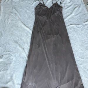 Brown suede maxi dress